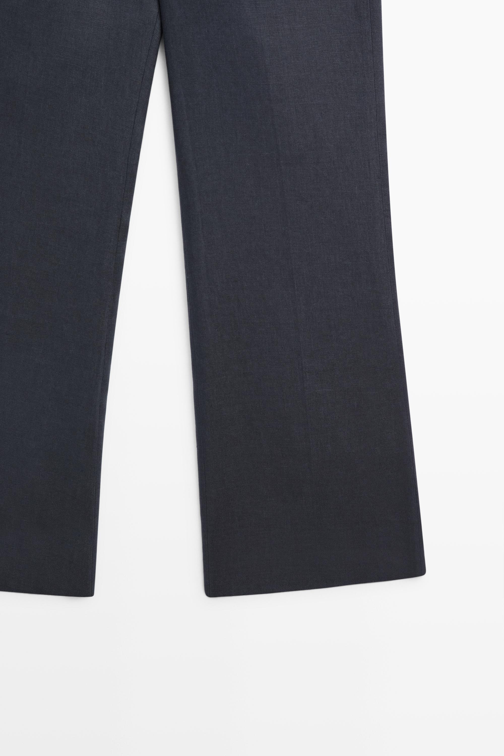 Pantalon kick flare cropped en lin